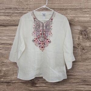 Women's Vintage Rene Margo Embroidered Top Sz Large